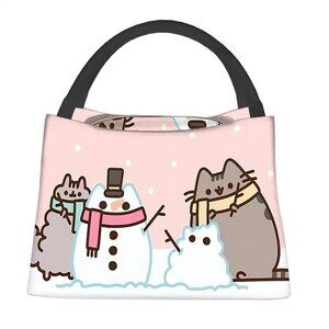 ❄ Pusheen Making Snowcats Insulated Lunch Bag Kawaii Stormy Snow Day Winter NEW❄